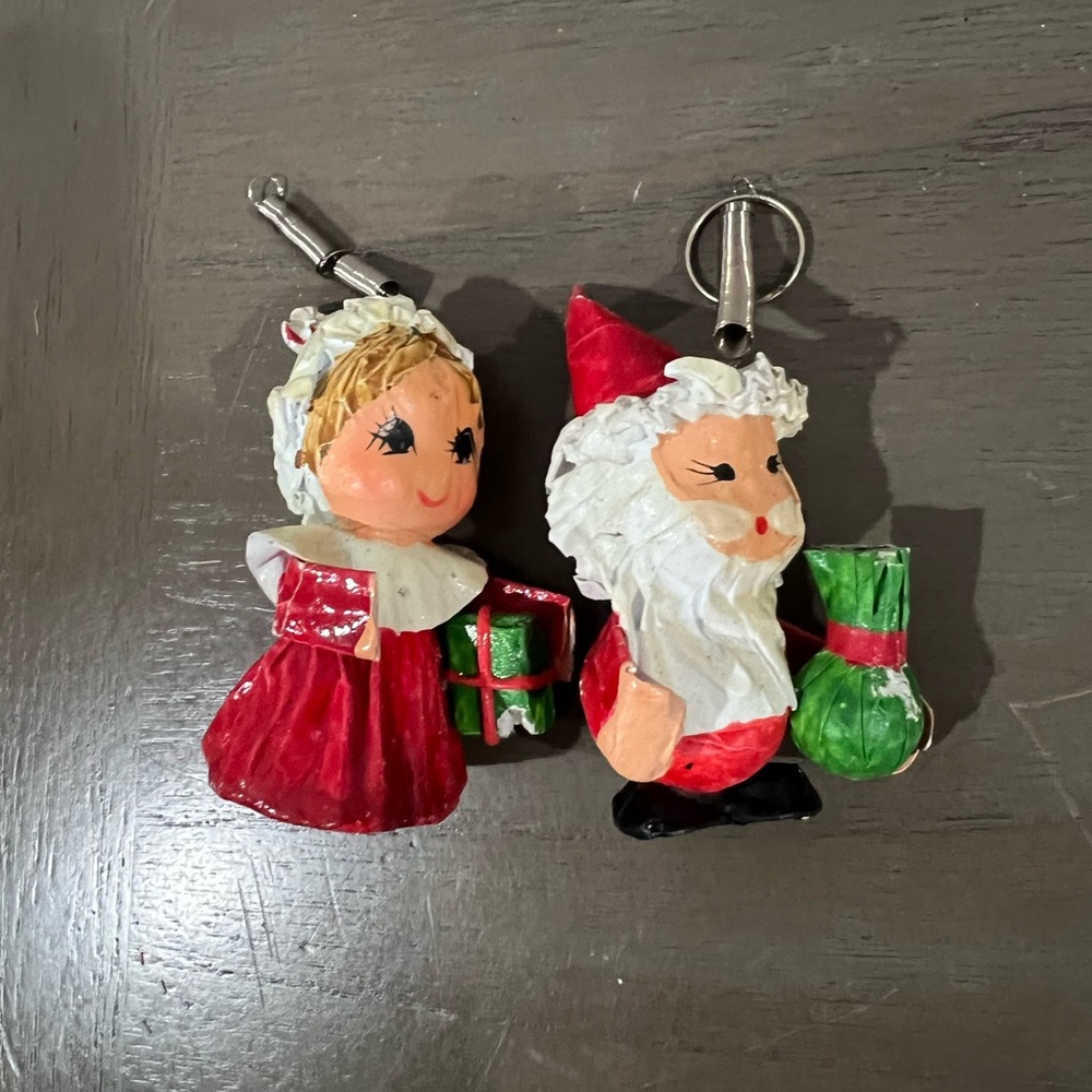 Handmade Christmas Mr and Mrs Claus Ornaments